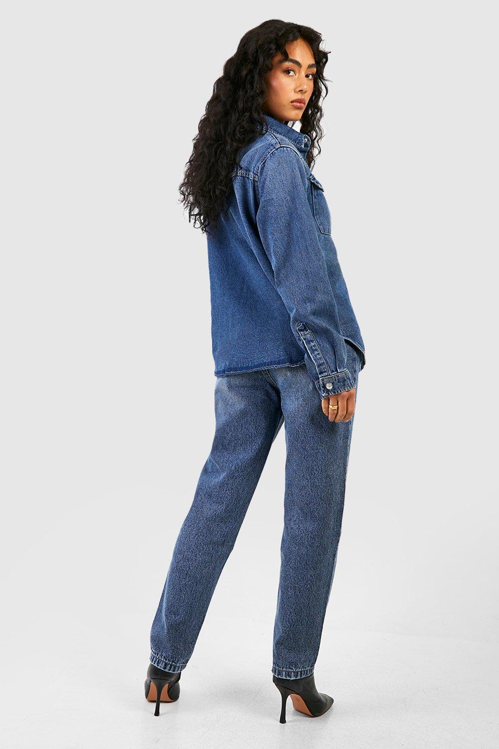 Mid blue best sale wash jeans